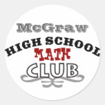 High School Club - Math Round Stickers