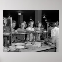 High School Girls, 1940s Poster