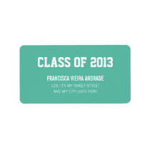 High School Graduation Class of 2013 Emerald Green labels