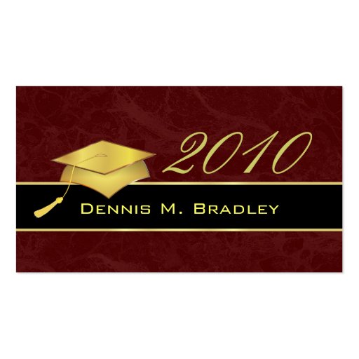 High School Graduation Name Cards - 2010 Double-Sided Standard Business Cards (Pack Of 100) | Zazzle