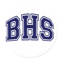 HIGH SCHOOLL - BHS BLUE ROUND STICKERS