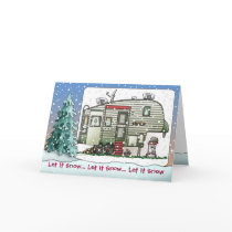 High Tech 5th Wheel Camper Holiday Cards by art1st High Tech 5th Wheel Camper Holiday Cards