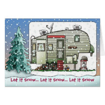 High Tech 5th Wheel Camper Holiday Cards