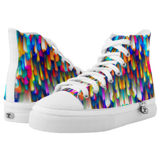 shoes splashing colorful digital drip