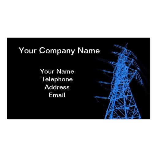 High Voltage Powermast in Blue Business Card (front side)