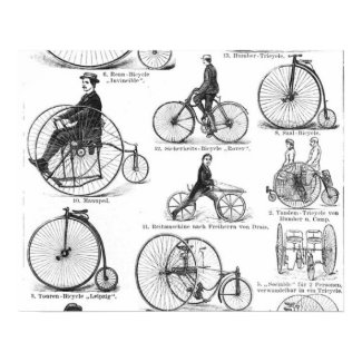 High Wheeler Victorian Penny Farthing Cycle Biking Poster