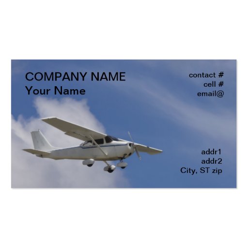 high wing light aircraft business cards (front side)