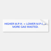 HIGHER M.P.H. BUMPER STICKER