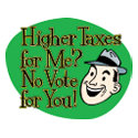 Higher Taxes For Me? green postcard