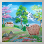 HIGHLAND COW FOLK PAINTING POSTERS HIGHLAND COW FOLK PAINTING POSTERS
