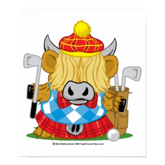 Highland Cow Golf print