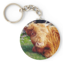 Highland Cow Photo Keychain