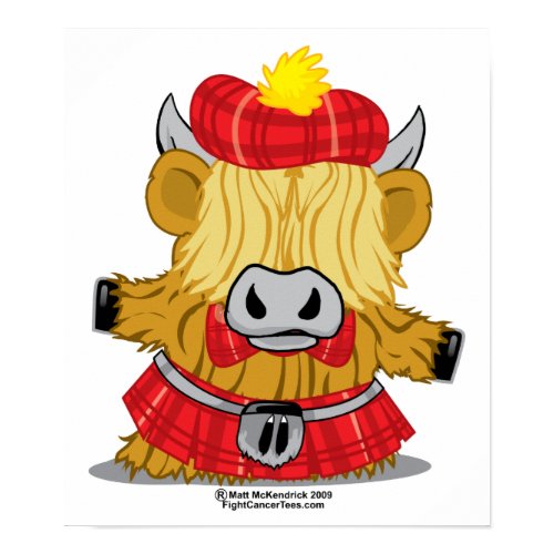 Highland Cow Red Kilt print