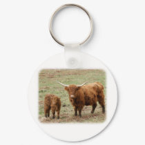 Highland Cow with calf 9Y316D-048 keychains