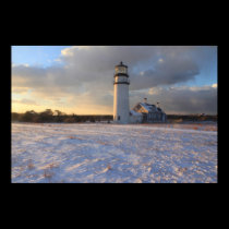 Highland Lighthouse Cape Cod in Winter posters