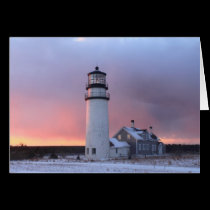 Highland Lighthouse Cape Cod Winter Sunset cards