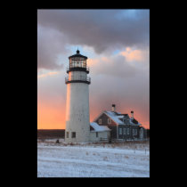 Highland Lighthouse Cape Cod Winter Sunset posters