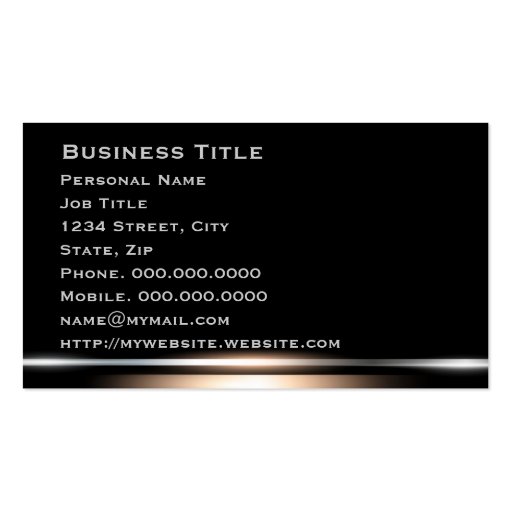 Highlighted  Bronze Black Corporate  Business Card (back side)
