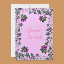 Highlighted Floral Border Invitations by Perlyyyy Highlighted Floral Border Invitations