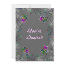 Highlighted Floral Border Invitations