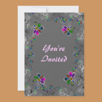 Highlighted Floral Border Invitations by Perlyyyy Highlighted Floral Border Invitations