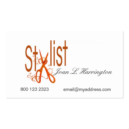 HighTech Stylist Salon Promotional Products Business Cards (front side)