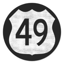 Highway 49 Route Sign Round Stickers