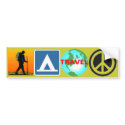 Hike, Camp, Travel, Peace bumper stickers by momo034 Hike, Camp, Travel, Peace bumper stickers