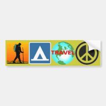 Hike, Camp, Travel, Peace Bumper Sticker