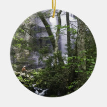 Hiker admires Falls Branch Falls Christmas Tree Ornaments