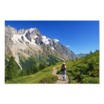 hiker in Ferret Valley, Italy Photograph