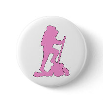 Hiker Silhouette Emblem Graphic Design Backpacker Buttons