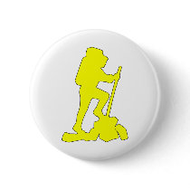 Hiker Silhouette Emblem Graphic Design Backpacker Pinback Buttons