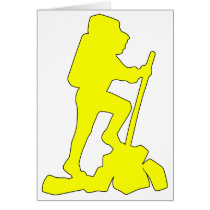 Hiker Silhouette Emblem Graphic Design Backpacker Cards