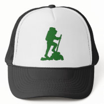 Hiker Silhouette Emblem Graphic Design Backpacker Hats