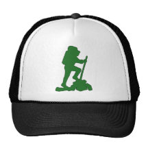 Hiker Silhouette Emblem Graphic Design Backpacker Hats