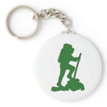 Hiker Silhouette Emblem Graphic Design Backpacker Keychains