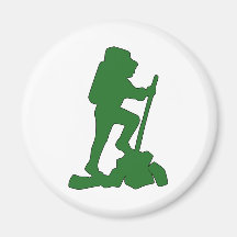 Hiker Silhouette Emblem Graphic Design Backpacker Fridge Magnets