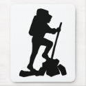 Hiker Silhouette Emblem Graphic Design Backpacker mousepads