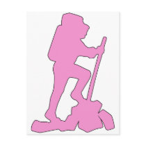 Hiker Silhouette Emblem Graphic Design Backpacker Postcards