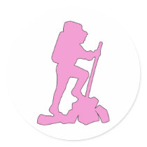 Hiker Silhouette Emblem Graphic Design Backpacker Stickers