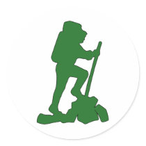Hiker Silhouette Emblem Graphic Design Backpacker Stickers