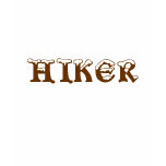 Hiker. Snow Top Letters. Brown and White. t-shirts