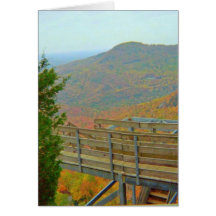 Hiking Bridge Way Above The Mountains Greeting Cards