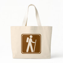 Hiking Highway Sign Canvas Bags