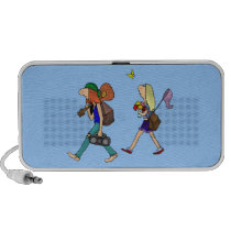 Hiking Hippie Couple Mini Speaker
