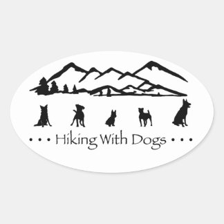 hiking with dogs sticker