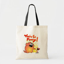 Hilarious Cat + Mouse | Funny Cartoon Cat + Mouse Tote Bag