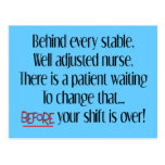 Hilarious Nurse Gifts "Behind Every Stable Nurse" Post Cards
