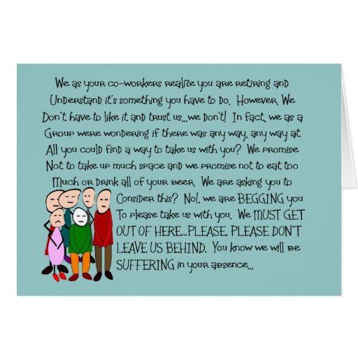 Hilarious Retirement Card--From The Gang!